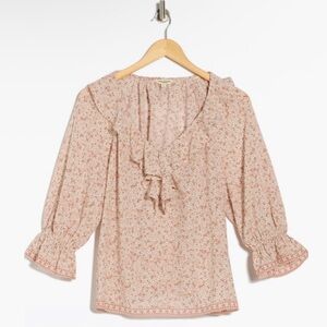 Max Studio Floral Ruffle Blouse Top